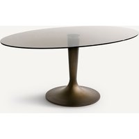 Seona Smoked Glass Oval Dining Table