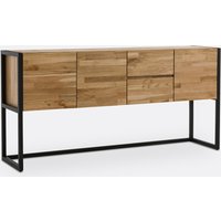 Hiba Solid Oak Sideboard in Steel Metal
