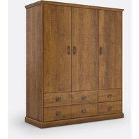 Lindley Triple 4-Drawer Pine Wardrobe
