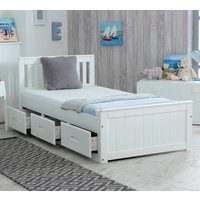 Mission - KIng - Storage Bed - White - Wood - 5ft - Happy Beds