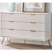 Murano - 6 Drawer Chest - White - Wooden - Happy Beds