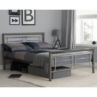 Montana - King Size - Metal Bed - Chrome and Nickel - Metal - 5ft - Happy Beds