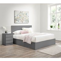 Oslo - King Size - Ottoman Storage Bed - Grey - Wooden - 5ft - Happy Beds