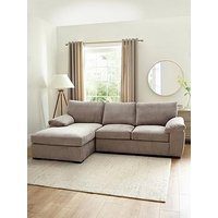 Very Home Salerno Standard Back Left Hand 3 Seater Fabric Chaise Sofa - Taupe - Fsc&Reg; Certified