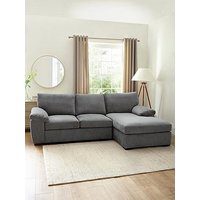 Very Home Salerno Standard Back Right Hand 3 Seater Fabric Chaise Sofa - Blue Grey - Fsc&Reg; Certified