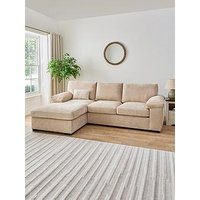 Very Home Salerno Standard Seater Fabric Left Hand Corner Chaise Sofa - Natural - Fsc&Reg; Certified