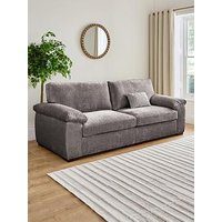 Very Home Salerno Standard Back 4 Seater Fabric Sofa - Grey - Fsc&Reg; Certified