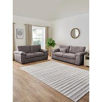 Very Home Salerno Standard Back Fabric 3 + 2 Seater Sofa  Set (Buy &Amp; Save!) - Grey - Fsc&Reg; Certified