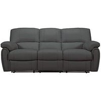 Leighton Leather/Faux Leather High Back 3 Seater Recliner Sofa - Black - Fsc&Reg; Certified