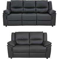 Albion Luxury Faux Leather High Back 3 Seater + 2 Seater Sofa Set (Buy And Save!)