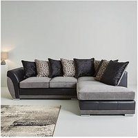 Hilton Fabric And Faux Leather Right Hand Corner Chaise Sofa - Fsc&Reg; Certified
