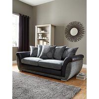 Danube Fabric/Faux Leather 3 Seater Sofa - Fsc&Reg; Certified