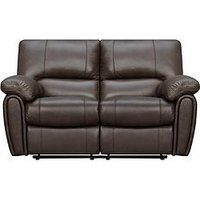 Leighton Leather/Faux Leather 2 Seater High Back Recliner Sofa - Brown - Fsc&Reg; Certified