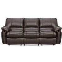 Leighton Leather/Faux Leather 3 Seater High Back Recliner Sofa - Brown - Fsc&Reg; Certified
