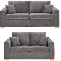 Very Home Valencia 3 + 2 Seater Fabric Sofa Set (Buy &Amp; Save!) - Grey