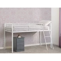 Seconique Kora 3ft Single White Metal Mid Sleeper Bed Frame
