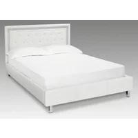 LPD Crystalle 5ft King Size White Faux Leather Bed Frame